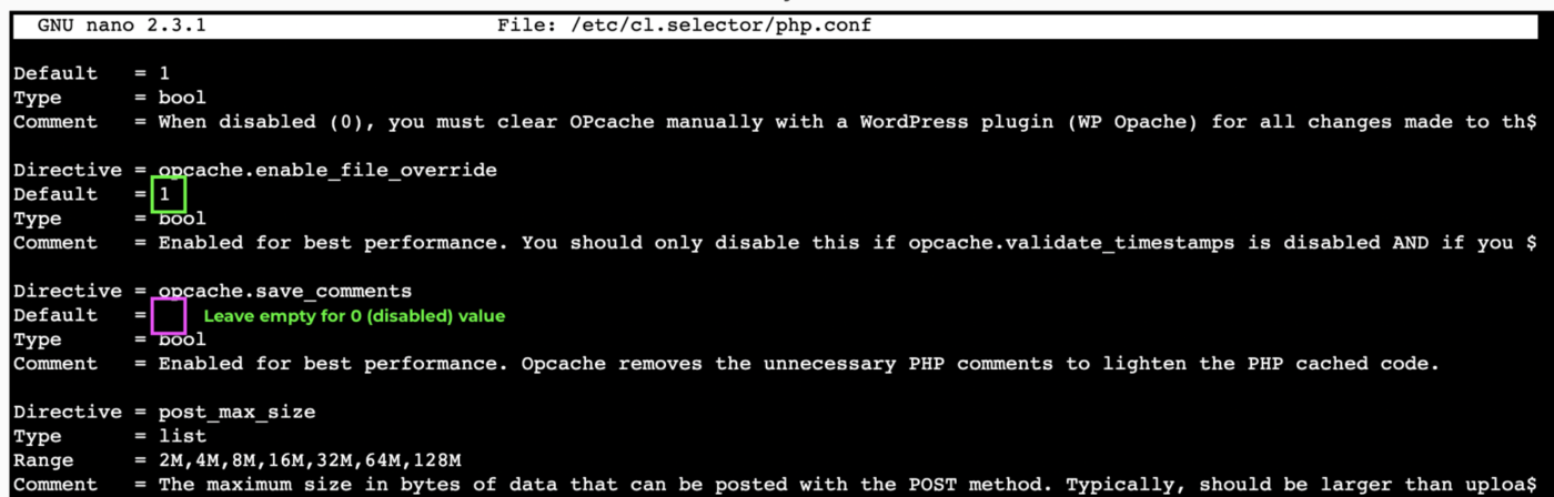 Change PHP.ini default values on CloudLinux PHP Selector 2